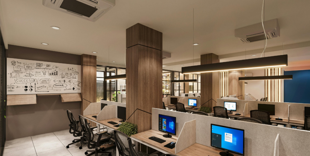 empty office with complete equipment